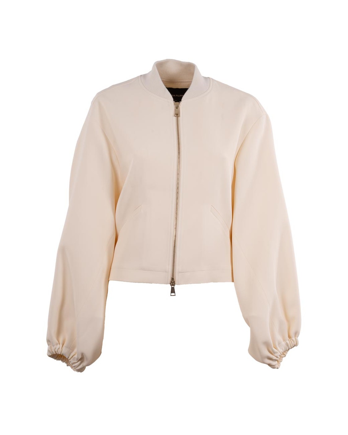 shop FABIANA FILIPPI  Bomber: Fabiana Filippi bomber in jersey.
Trama jersey.
Chiusura frontale con zip a doppio cursore.
Colletto basso a coste.
Maniche con spalle scese.
Maniche lunghe.
Orli elasticizzati.
Due tasche a filetto laterali.
Orlo con coulisse.
Composizione: 50% Acetato, 50% Viscosa.
Made in Italy.. GCD215F215 L580-0145 number 2092970